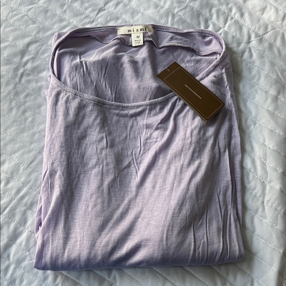 miami Light Purple Long Sleeve Tee